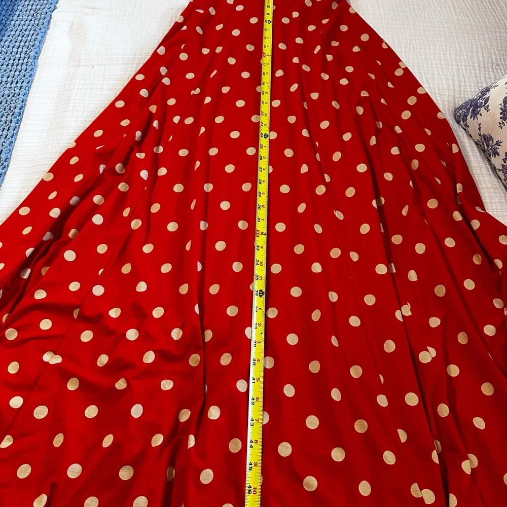 Boston Proper red Polk dot dress. Size medium - Picture 7 of 9